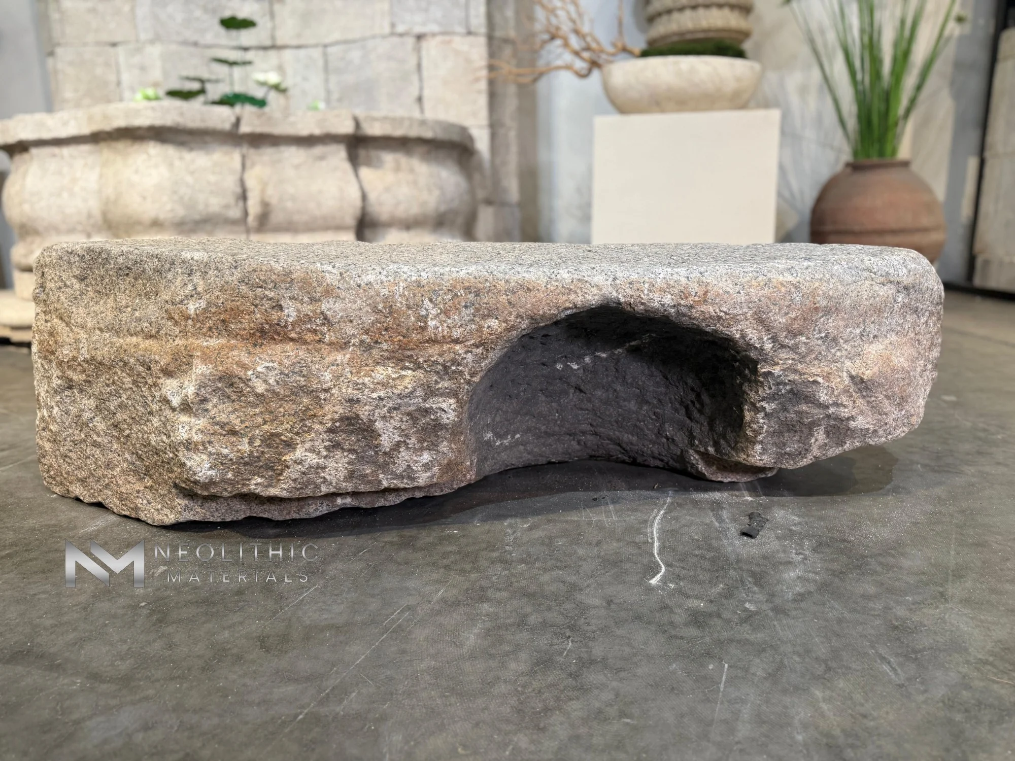 Antique Granite Bench - Image 1